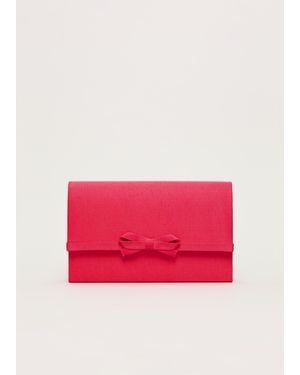 Phase Eight Grosgrain Bow Clutch Bag - Pink