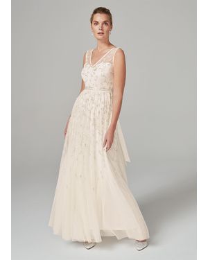 Phase Eight Millicent Beaded Wedding Dress - Natural