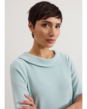 Phase Eight Remy Textured Cowl Neck Top - Green