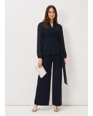 Phase Eight Florentine Wide Leg Trousers - Blue