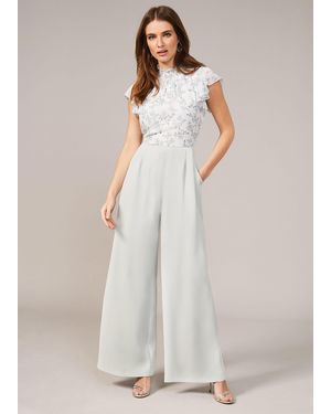 Phase Eight Fran Wide Leg Floral Print Bodice Jumpsuit - White