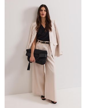 Phase Eight Amble Neutral Linen Blend Trouser - Natural