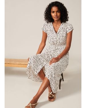 Phase Eight Afia Ditsy Spot Print Midi Dress - White