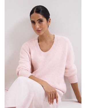 Phase Eight Leah Long Sleeve Cosy Jumper - Pink