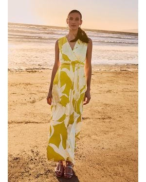 Phase Eight Paula Printed Satin Maxi Dress - Natural