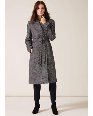 Phase Eight Tess Tweed Belted Coat - Grey