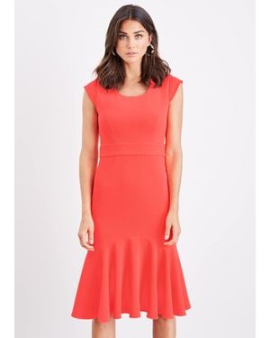 Phase Eight Abree Fitted Peplum Hem Dress - Red