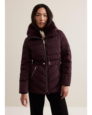 Phase Eight Bobbie Puffer Short Coat - Purple