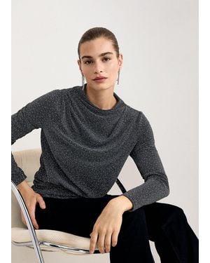 Phase Eight Frosty Sequin Embellished Cowl Neck Top - Grey