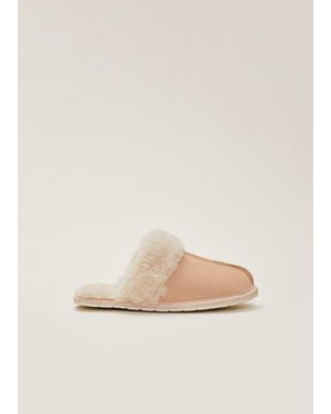 Phase Eight Katia Mule Suede And Sheepskin Slippers - Natural