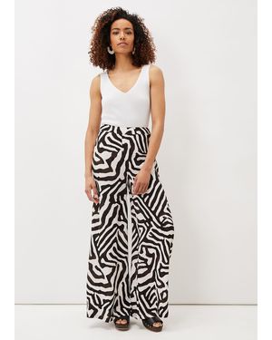 Phase Eight Isabelle Zebra Print Wide Leg Trouser - Multicolour