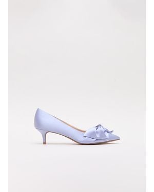 Phase Eight Satin Knot Front Kitten Heel - White