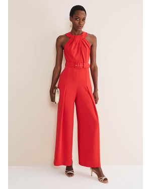 Phase Eight Orla Twist Neck Jumpsuit - Red