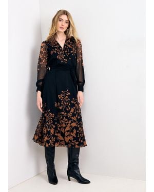 Phase Eight Arema Print Wrap Dress - Black