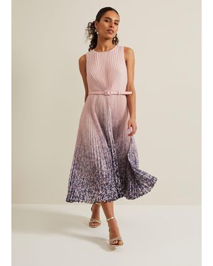 Phase Eight Petite Simara Printed Midi Dress - Purple