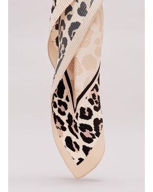 Phase Eight Leopard Pleated Scarf - White