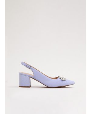Phase Eight Sparkle Slingback Block Heel Shoes - Blue