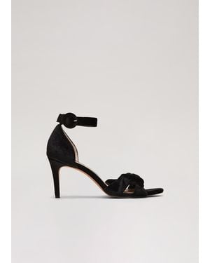 Phase Eight Velvet Plaited Strappy Sandal - Black