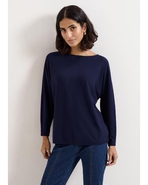 Phase Eight Long Line Cristine Knit Jumper - Blue