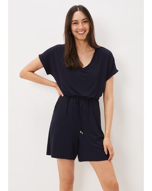Phase Eight Maria Jersey Playsuit - Blue