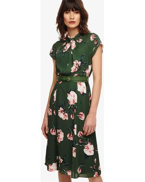 Phase Eight Helena Floral Belted Dress - Green