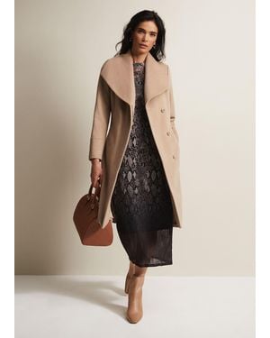 Phase Eight Nicci Belted Wool Coat - Natural