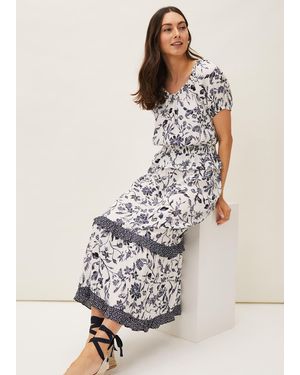 Phase Eight Ferne Floral Co-Ord Midi Skirt - White