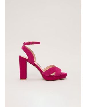 Phase Eight Suede Stitch Platform Sandal - Pink