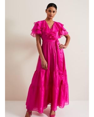 Phase Eight Mabelle Organza Maxi Dress - Pink