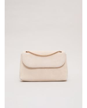 Phase Eight Suede Chain Clutch Bag - Natural