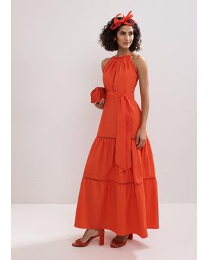 Phase Eight Nolia Cotton Poplin Maxi Dress - Red
