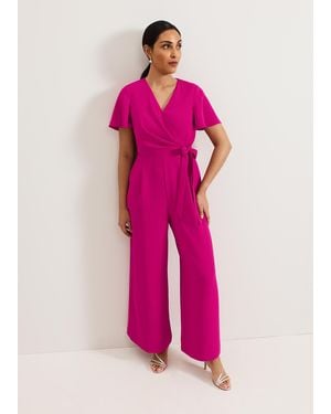 Phase Eight Petite Julissa Wide Leg Jumpsuit - Pink