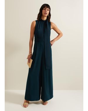 Phase Eight 's Arabella Pleat Wide Leg Trouser - Blue