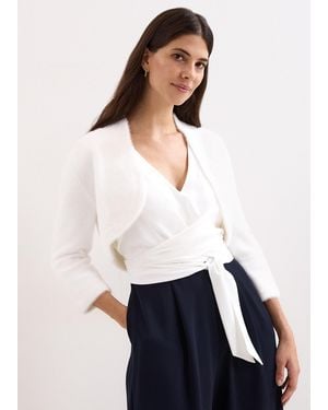 Phase Eight Fay Fluffy Bolero - White