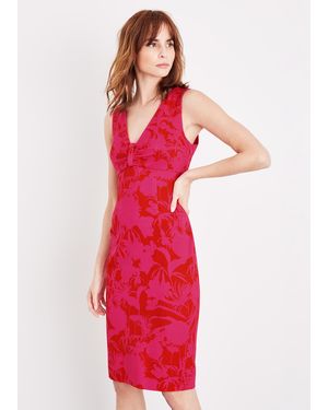 Phase Eight Zennor Floral Fitted Ponte Dress - Red