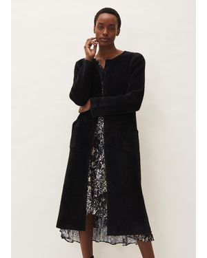Phase Eight Vicki Fluffy Split Side Coat - Black