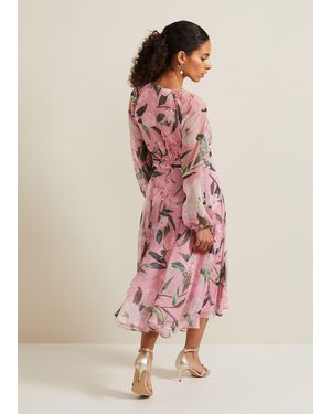 phase eight lina dress Lina Printed Long Sleeve Midi Dress