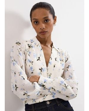 Phase Eight Isadora Floral Print Shirt - Natural