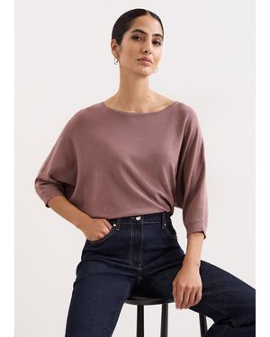 Phase Eight Cristine Batwing Knitted Jumper - Blue