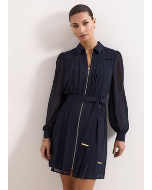 Phase Eight Lottie Short Pleat Mini Dress - Blue