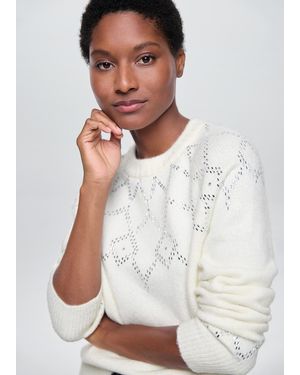 Phase Eight Abigail Hotfix Fairisle Jumper - White