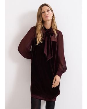 Phase Eight Vinnie Velvet Mini Dress - Red