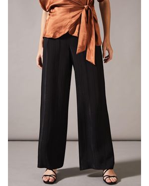 Phase Eight Clea Pinstripe Wide Leg Trouser - Black