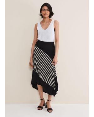 Phase Eight Veritty Stripe Skirt - Black