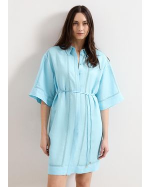 Phase Eight Lara Linen Shirt Dress - Blue