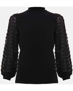 Phase Eight Shelly Woven Sleeve Detail Jumper - Black
