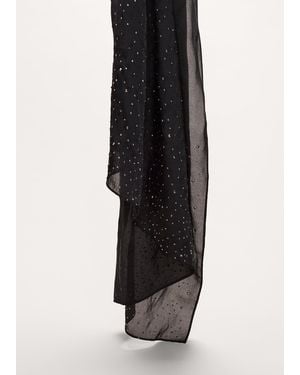 Phase Eight Hotfix Embellished Satin Scarf - Black
