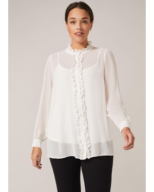 Phase Eight Flynn Frill Blouse - White
