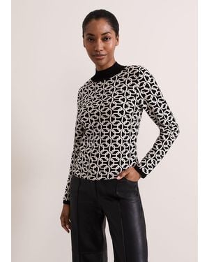Phase Eight Callie Chain Jacquard Fitted Top - Multicolour