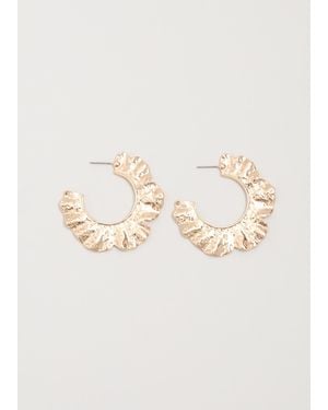 Phase Eight Large Wavy Hoop Earrings - Natural